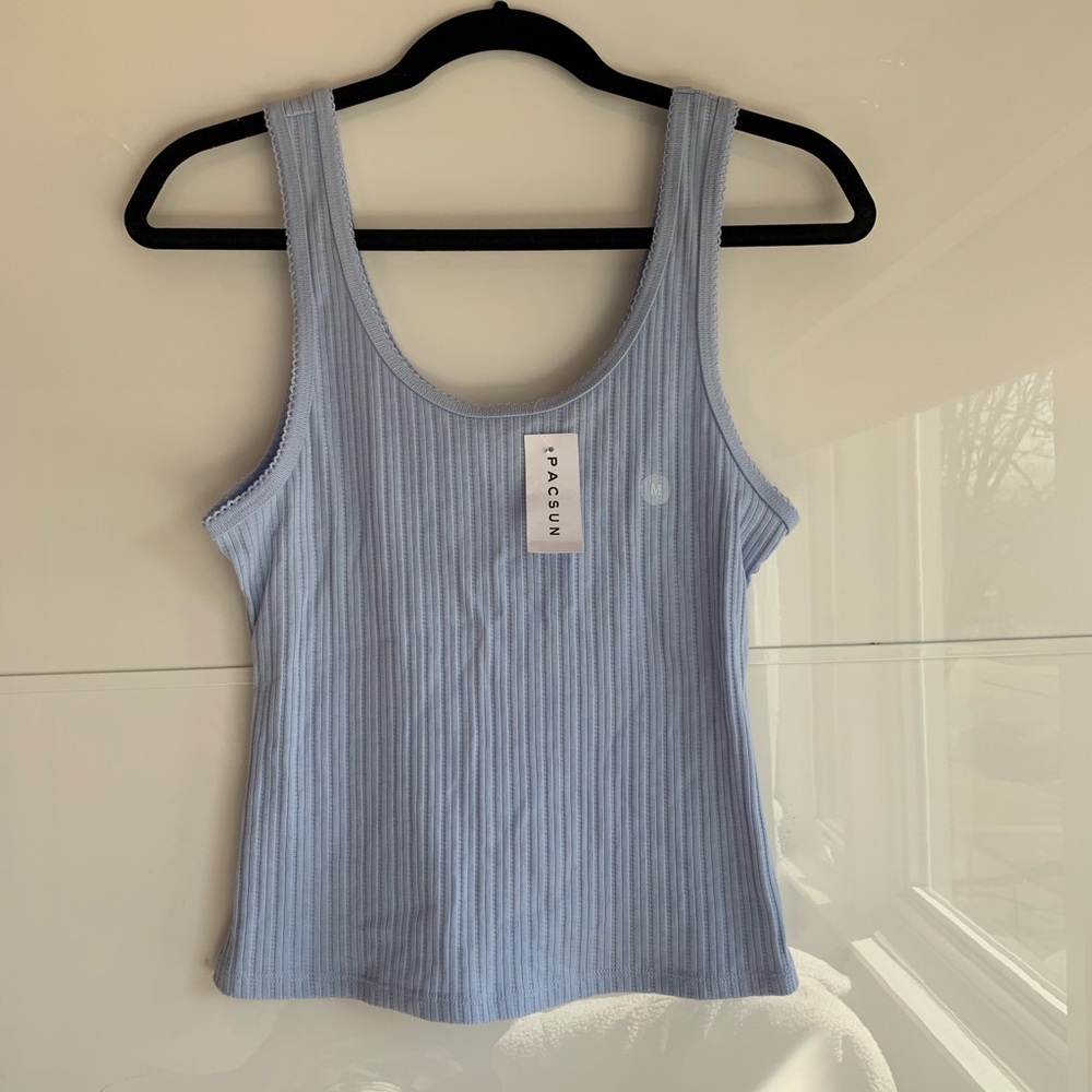 Me to We blue tank top